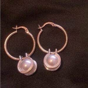 South Sea Pearl HardWear loop earrings.